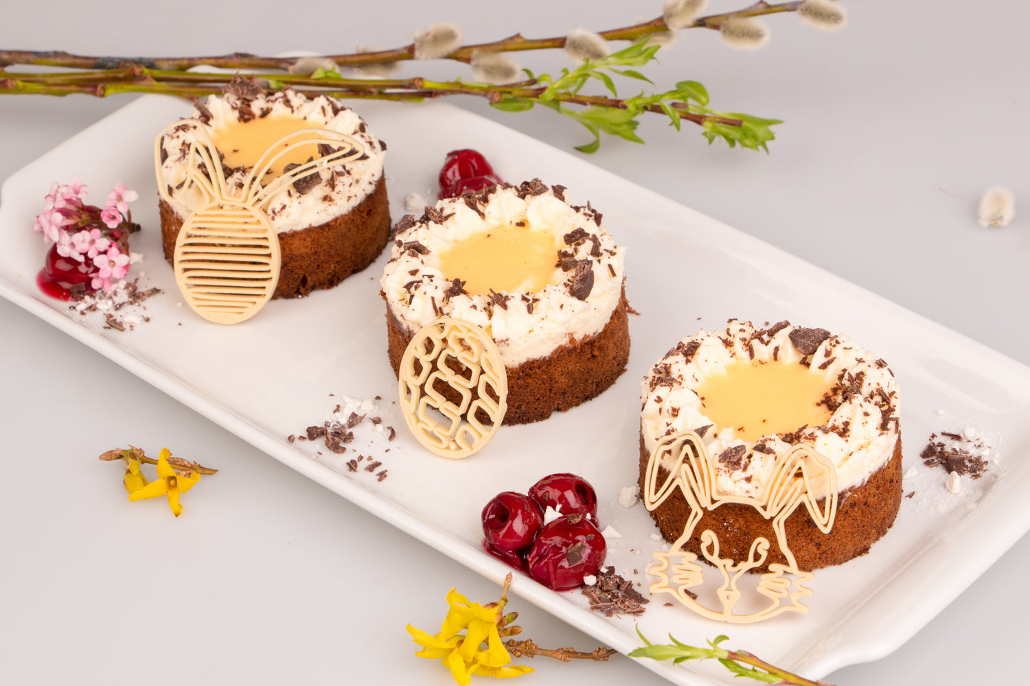 Oster Mini Kuchen mit Ostermotiven aus dem 3D Drucker  gedruckt mit Procusini 3D Lebensmitteldrucker
