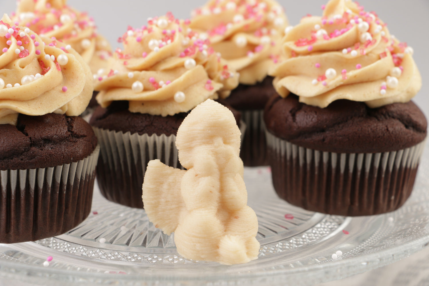 Schokoladencupcakes mit Marzipan Engel Procusini 3D Lebensmitteldrucker